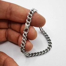 Bracelet chaîne manivelle vintage en argent sterling 925 7,7" 19,74 g...