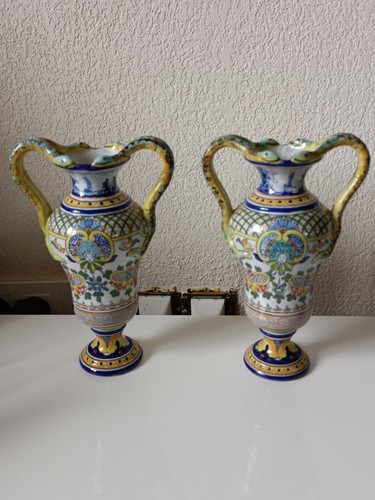 Rare paire vases balustre - de,