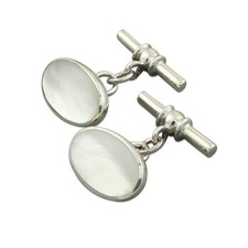 Argent Sterling Nacre Boutons de Manchette Set Homme 925 Poinçonnée Britannique
