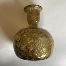 Ancien Vase  En Verre Signé MV  13,5 Cm De Haut Superbe Rare