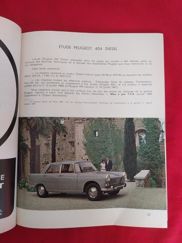 Revue technique peugeot - 404, d