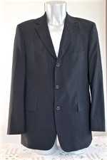 HUGO BOSS rossellini/movie veste de costume noire rayée bleue stretch T 50 NEUVE