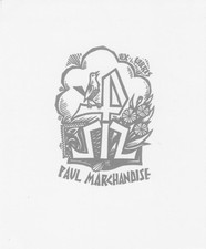 Ex-libris de Paul MARCHANDISE par Frans LASURE - Belgique.