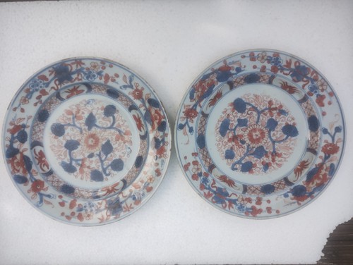 Paire assiettes chine imari - d'assiettes,