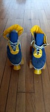 Roller Quad Vintage P37 P38 JAUNE BLEU patins à roulettes 