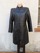 Veste longue en cuir agneau