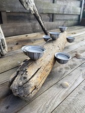 ? Bougeoir En Bois Flotté 7 Supports Bougies Aluminium-Deco En Bois Artisanale