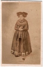Cdv.Alsace.Alsacienne.Costume Traditionnel.Photo Albuminée.Vintage Albumen.1870.
