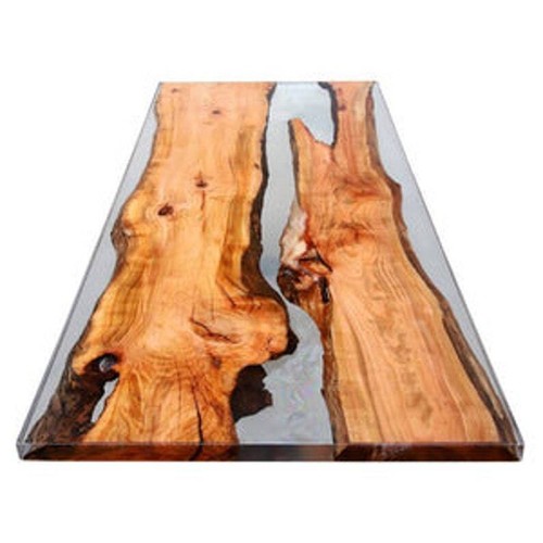 Table époxy transparente avec