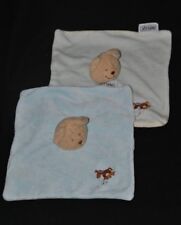 Lot 2 peluche doudou ours beige INFLUX CORA plat bleu ciel cheval à bascule TTBE
