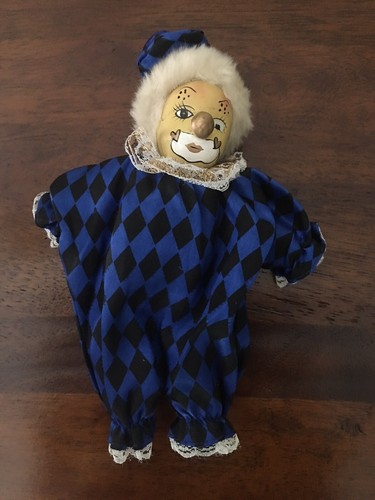 Vintage porcelain head clown - porcelain,