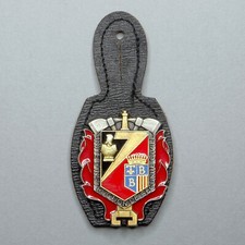 French, Vintage Enamel Insignia. Fireman, Helmet, Axe. Brooch, Badge, Medal.