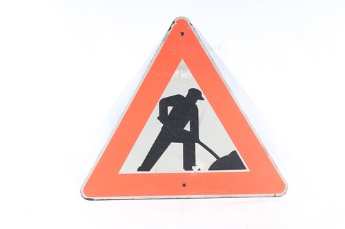Ancien panneau travaux - panneau,