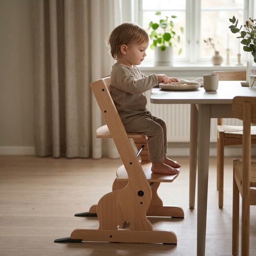 Chaise haute bois pour enfant