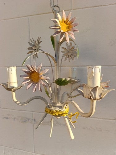Lustre vintage floral - 3, feux