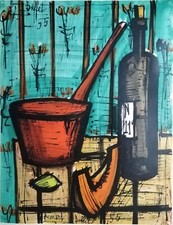BERNARD BUFFET - "Nature Morte" - Lithographie d'après l'aquarelle