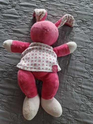 Doudou lapin rose tape - lapin,