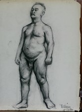 Grand dessin vers 1950 Crayon