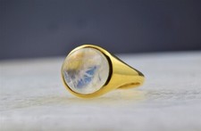 18K Plaqué Or Rond Feu Lune
