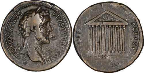 Rome sesterce antonin le - rome,