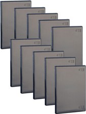 Lot de 10 boîtiers DVD Noirs Opaques avec pochette plastique - clip verrouillage