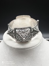 Ancien Bracelet berbère , ethnique ,oriental en argent massif poinçonné ,61 gr .