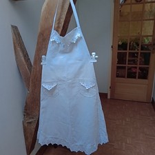 ANCIEN TABLIER BLANC DE SERVICE VINTAGE