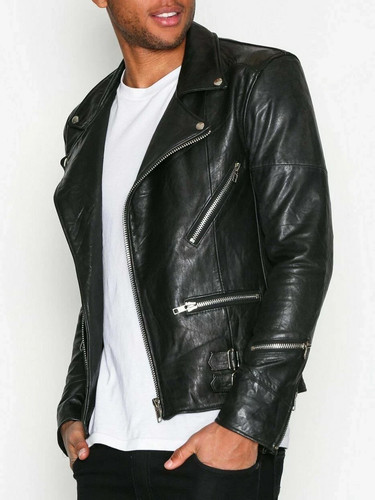 Blouson moto motard cuir - en,
