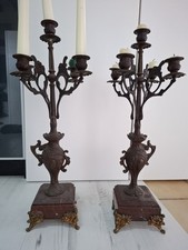 Paire De Chandeliers Anciens Dessus De Cheminée