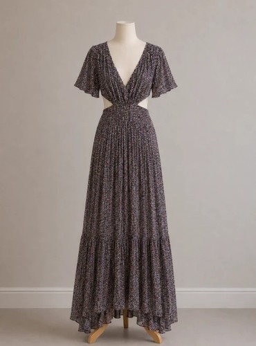 Robe longue été manche - longue, d'été