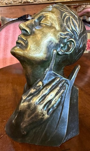 Sculpture bronze buste orphée - bronze,