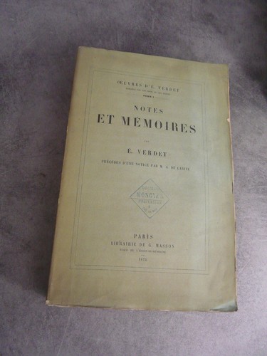 Verdet notes et mémoires - verdet,
