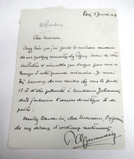 PAUL ALPHANDERY Autographe Signé 1922 HISTORIEN CHRISTIANISME PEGUY à JOHANNET