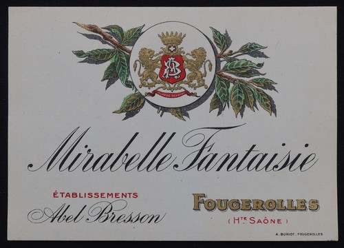 Ancienne etiquette mirabelle - etiquette,