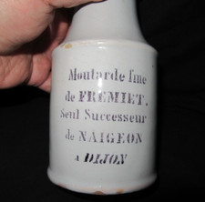 ANCIEN FREMIET NAIGEON DIJON 165 mm POT à MOUTARDE 19 e moutardier mustard jar