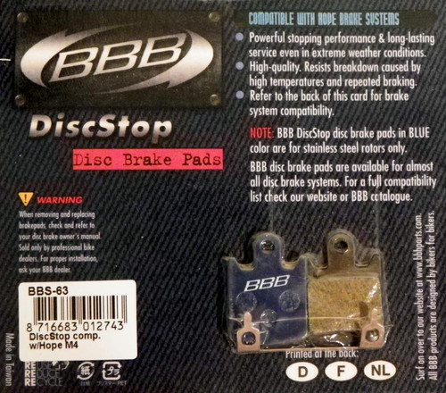 Plaquettes frein disque bbb - plaquettes, à
