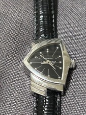 Montre à quartz Hamilton Ventura H242111 en acier inoxydable cadran noir...