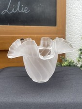 Ancienne Tulipe en Verre Dépoli pour Lustre ou Suspension Vintage Globe Rétro