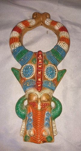 Ancienne statuette masque - ancienne,