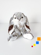 Peluche/Doudou Marius Lapin Gris Blanc Chiné Nez Marron 30cm - Histoire D'ours