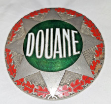 Plaque de baudrier moto ancienne de la Douane + repro carte douane 1946