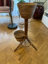 Porte plante italien rotin bambou osier vintage cache pot fleurs jardinière