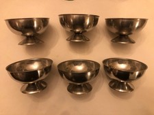 6 Coupes A Glace En Inox Coupelle A Glace/, Vintage / Lot B