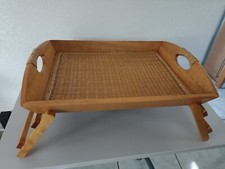 Support plateau De service Amovible Ou Corbeille Bois Osier Shabby CHIC !!