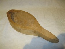 🐮 Vintage Ancien MOULE À BEURRE DÉCOR FLEUR EDELWEISS ? en BOIS Savoie Laiterie