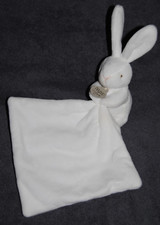 🍀DOUDOU ET COMPAGNIE dc4098 Peluche Lapin Blanc Mouchoir Carré Etat NEUF