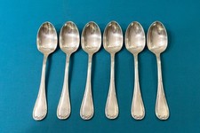 6 cuillères a entremets CHRISTOFLE modèle RUBANS CROISÉS metal argenté 17 cm