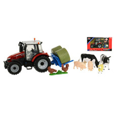 TRATTORE MASSEY FERGUSON 5612 TRACTOR PLAYSET 1:32 Britains Mezzi Agricoli e Acc