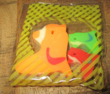  Gommes collectors(eraser)Ours,Orange,Vert,Rose -Scellé - Vintage 80' 90'-