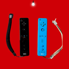 Lot De 2 Manettes Nintendo Wii Noires Et Bleues RVL-003 Officielles Testées